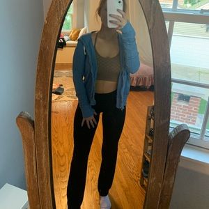 Delia’s blue zip up jacket